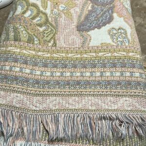 46” x 62” tapestry blanket,rug,wall hanging ,handmade weaving ,textured,fringe